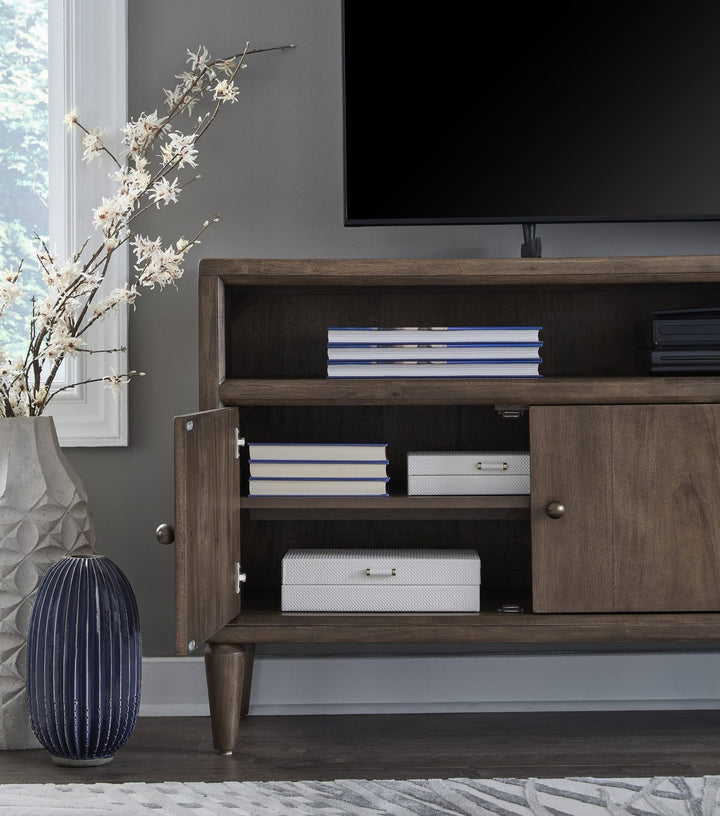 Langley 84" Entertainment Console in Autumn Forest — lifestyle photo