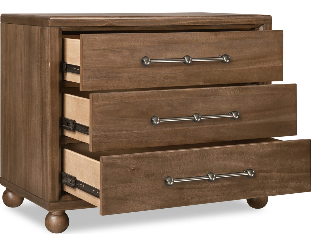 Langley Bachelor Chest in Autumn Forest — with drawers open