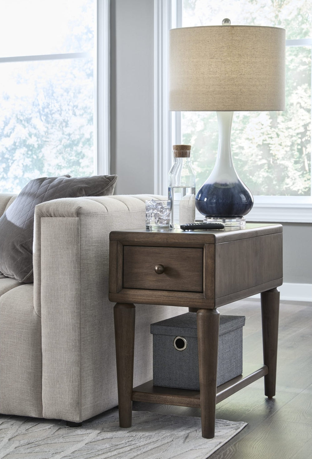 Langley Chairside Table in Autumn Forest — lifestyle photo