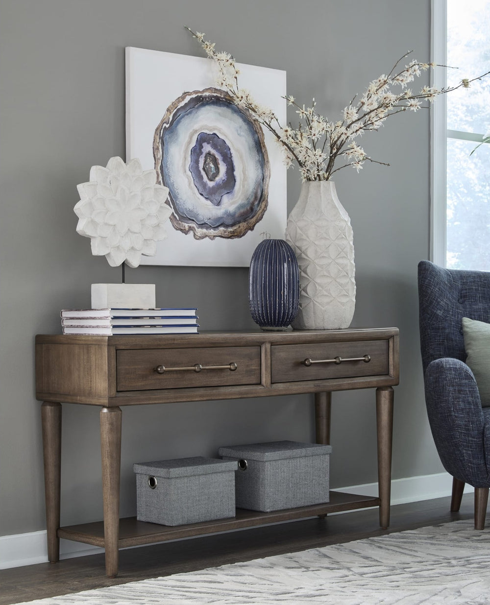 Langley Console Table in Autumn Forest — lifestyle photo