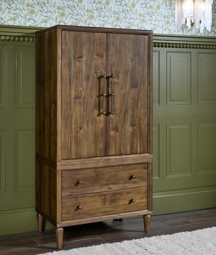 Langley Door Chest in Autumn Forest — styled in a room