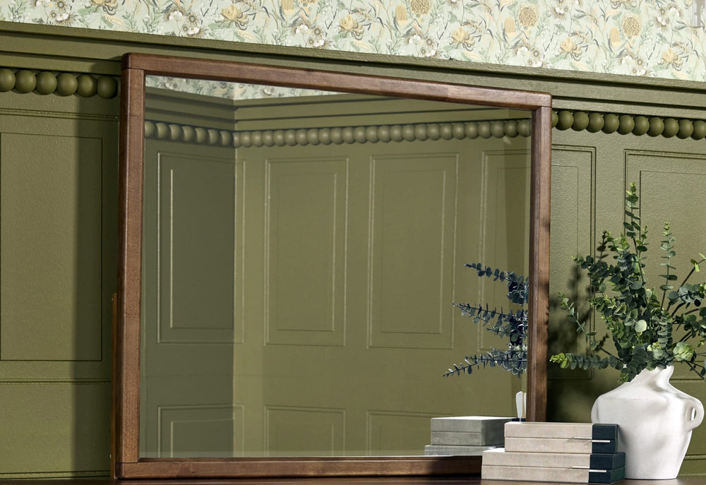 Langley Dresser Mirror in Autumn Forest — styled in a room