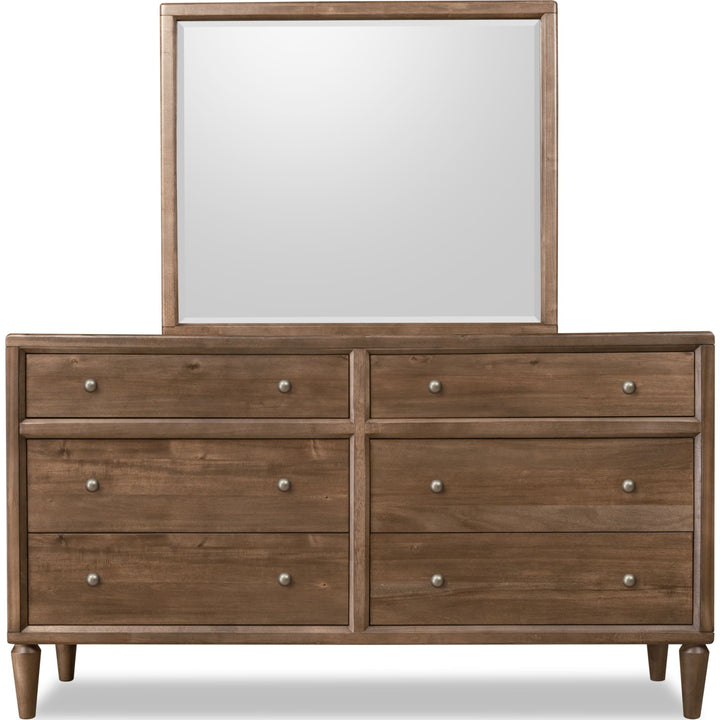 Langley Dresser Mirror in Autumn Forest — on a white background, mounted on the matching dresser (sold separately)