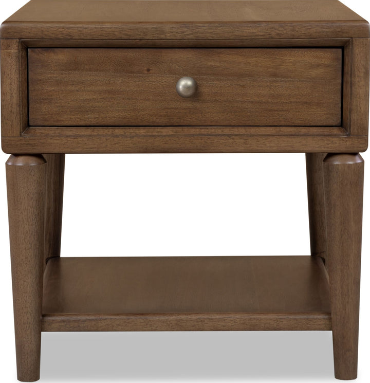 Langley End Table in Autumn Forest — lifestyle photo