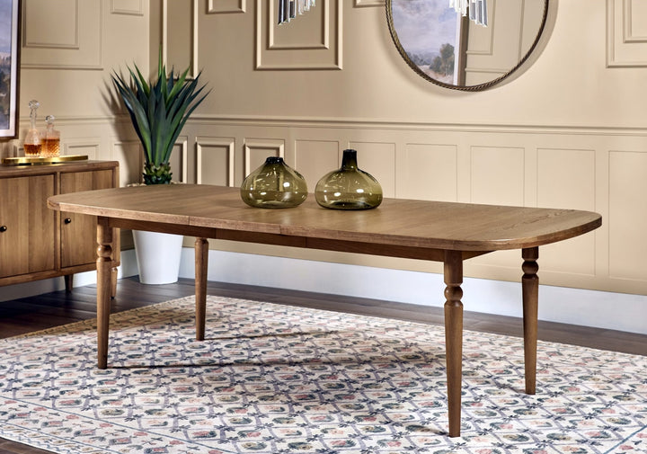 Langley Extendable Dining Table in Cabin Glow — lifestyle photo