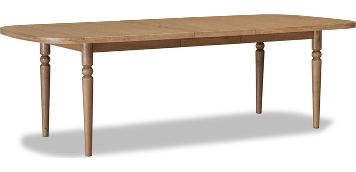 Langley Extendable Dining Table in Cabin Glow — product view on a white background