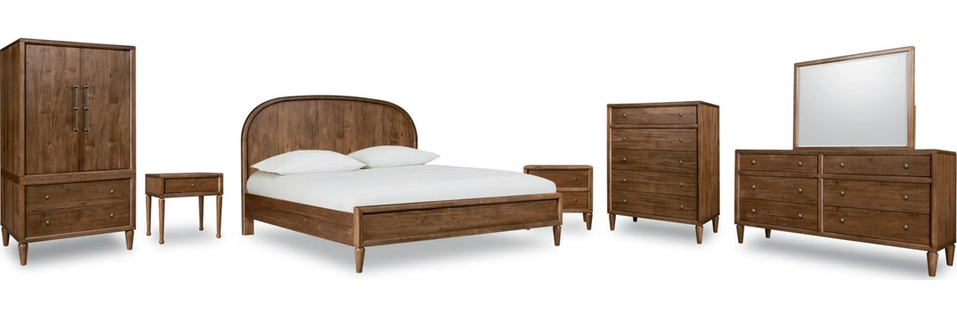 Langley Five Drawer Chest in Autumn Forest — shown with the matching bedroom group (sold separately)