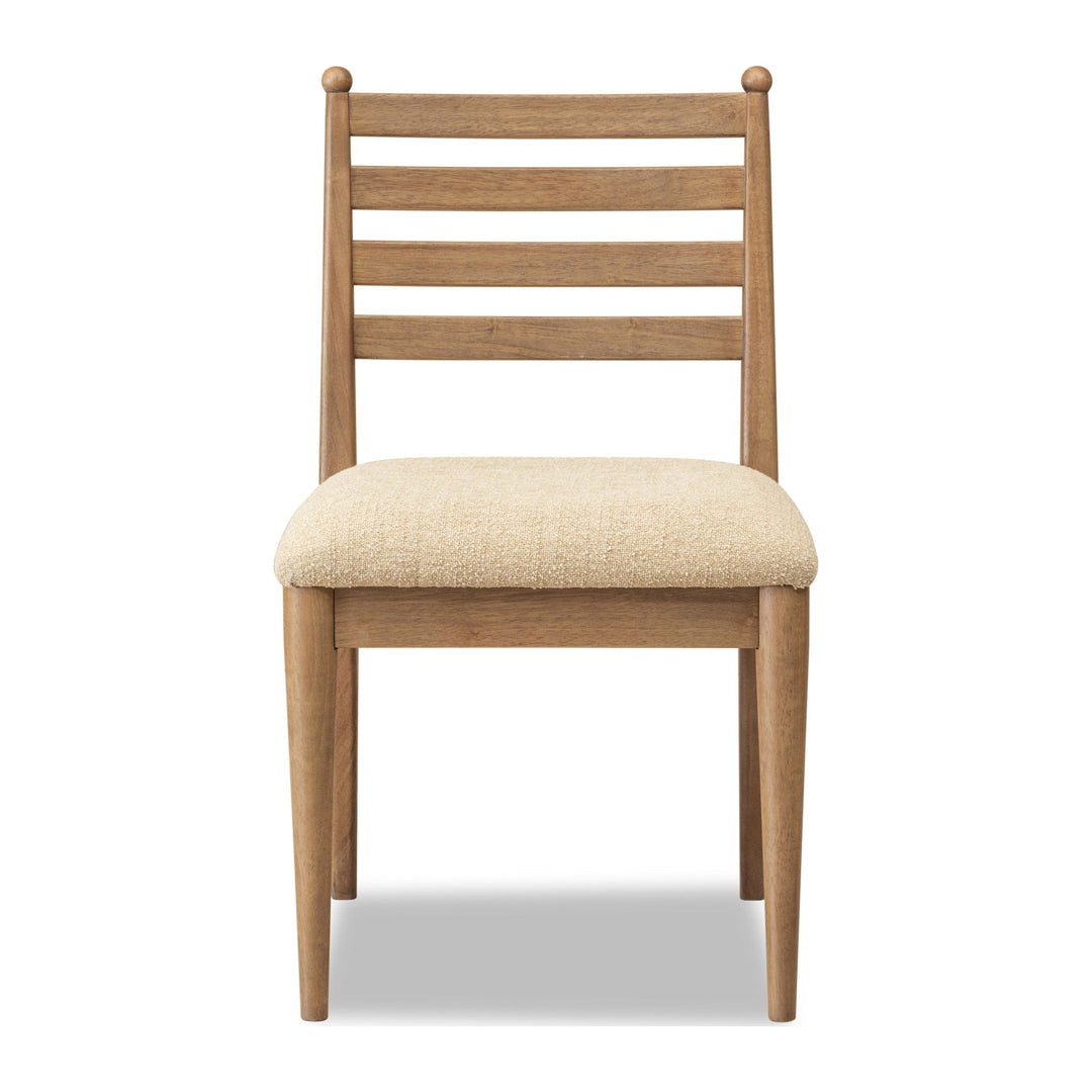 Langley Ladder Back Dining Chair by Modus in Sourdough and Cabin Glow — product view on a white background