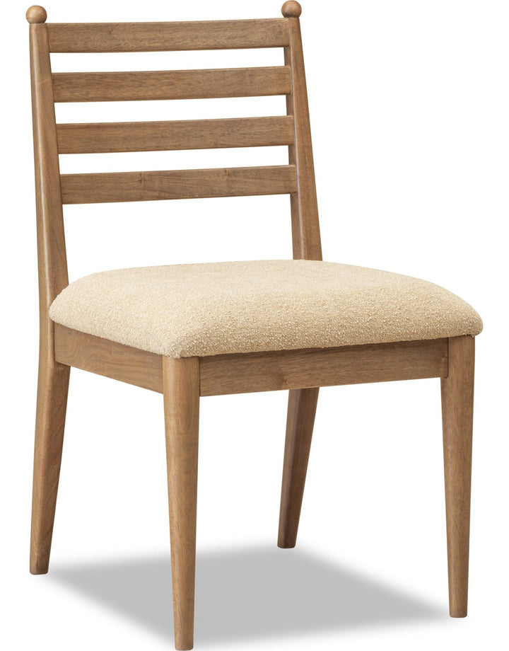 Langley Ladder Back Dining Chair in Sourdough and Cabin Glow — product view on a white background