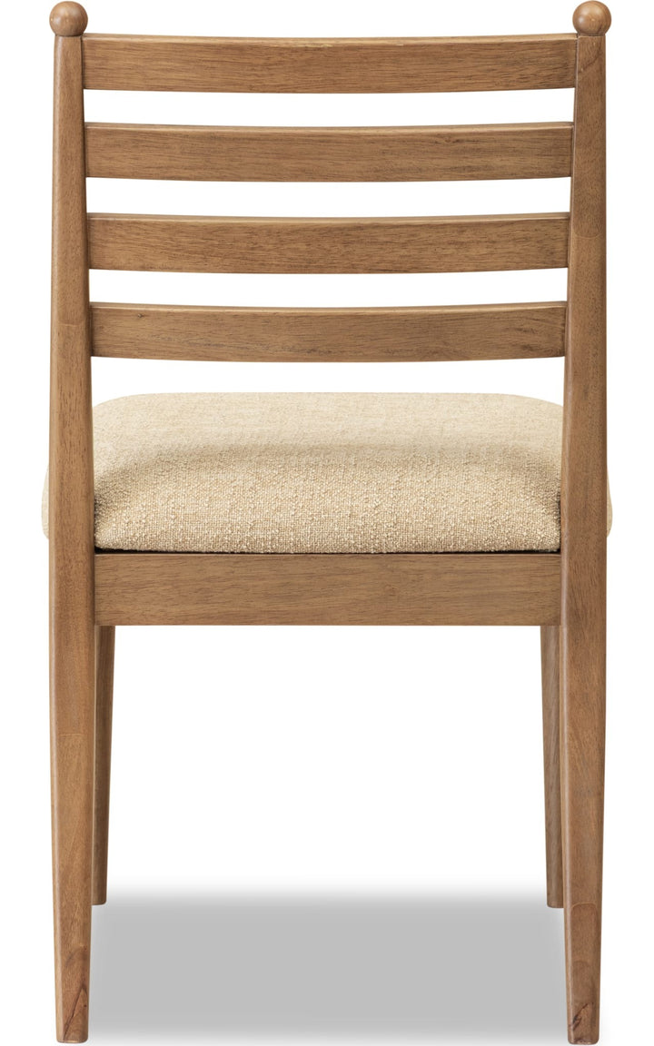 Langley Ladder Back Dining Chair in Sourdough and Cabin Glow — product view on a white background