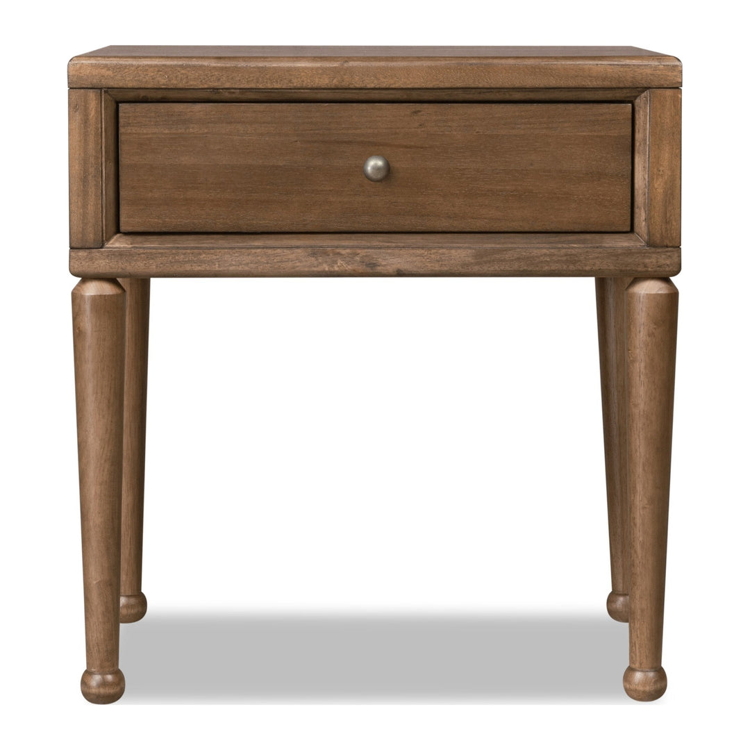 Langley One Drawer Nightstand with Cord Management by Modus in Autumn Forest — on a white background
