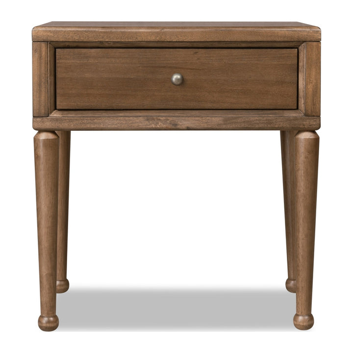 Langley One Drawer Nightstand with Cord Management by Modus in Autumn Forest — on a white background
