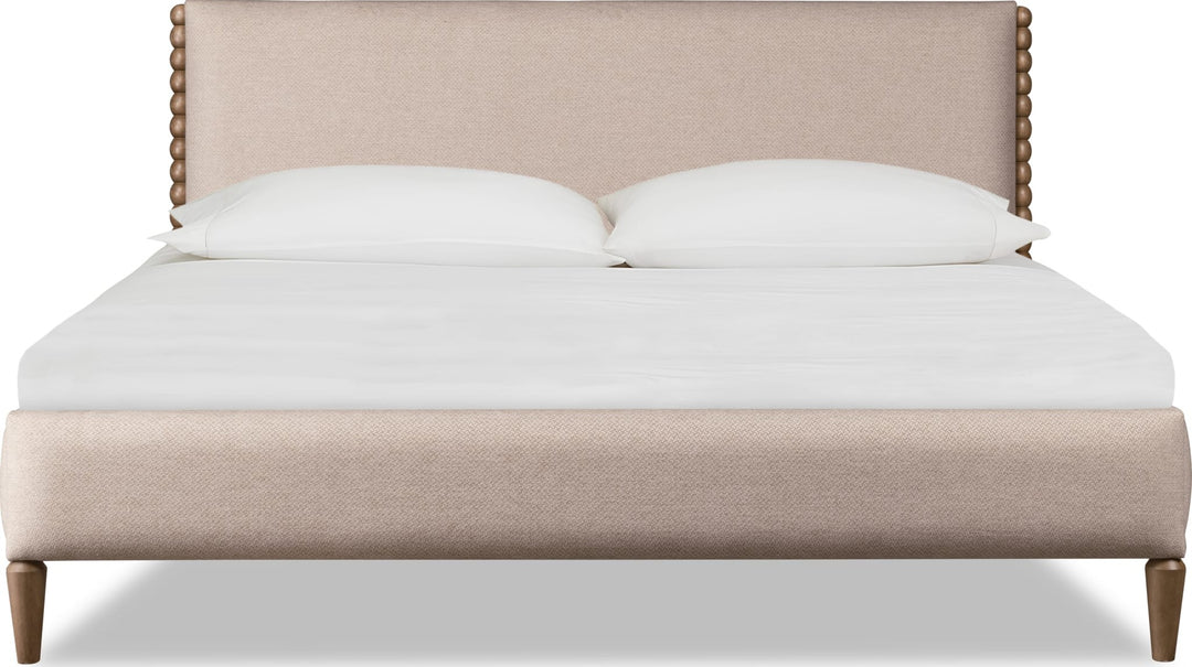 Langley Upholstered Bed — white background, front view