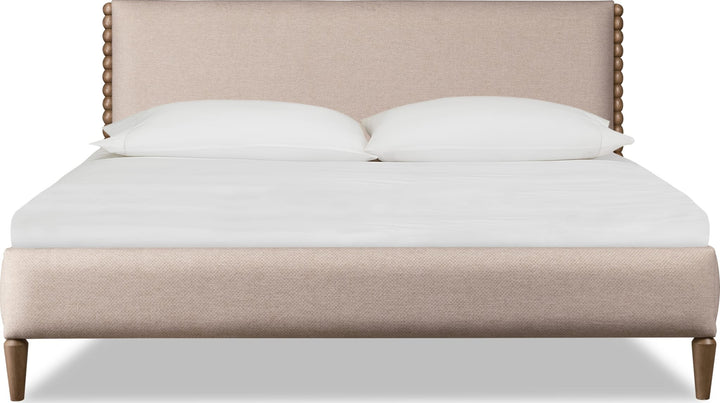 Langley Upholstered Bed — white background, front view