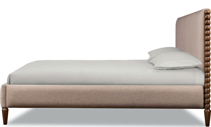 Langley Upholstered Bed — white background, side profile