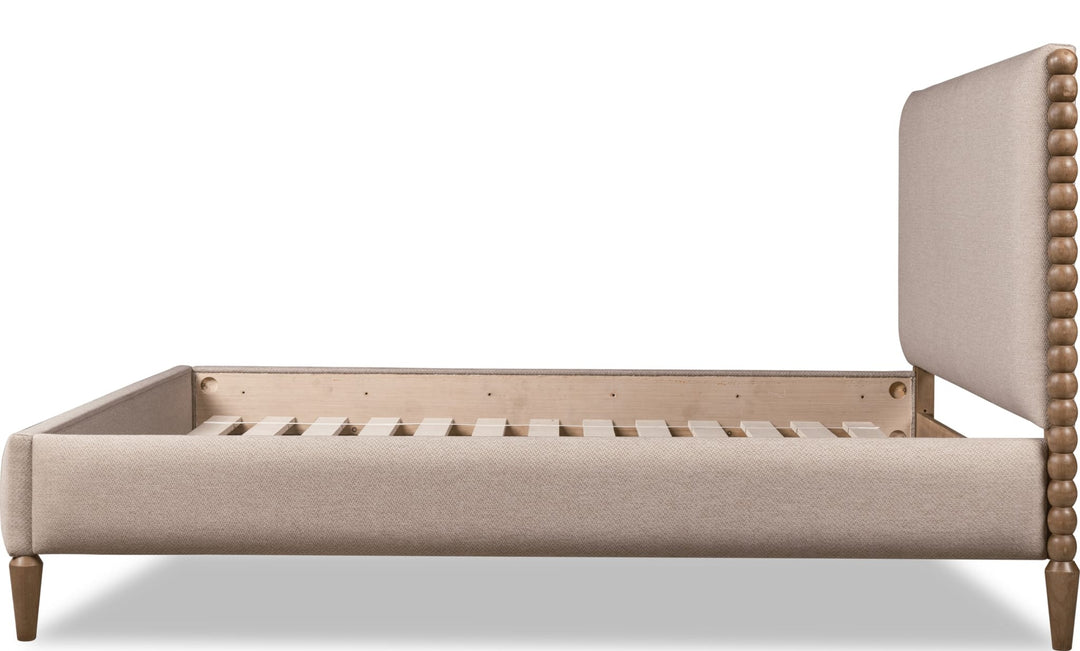 Langley Upholstered Bed — side view without mattress