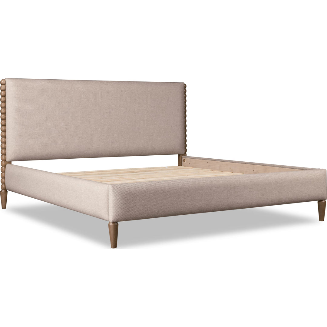 Langley Upholstered Bed — angled view without mattress