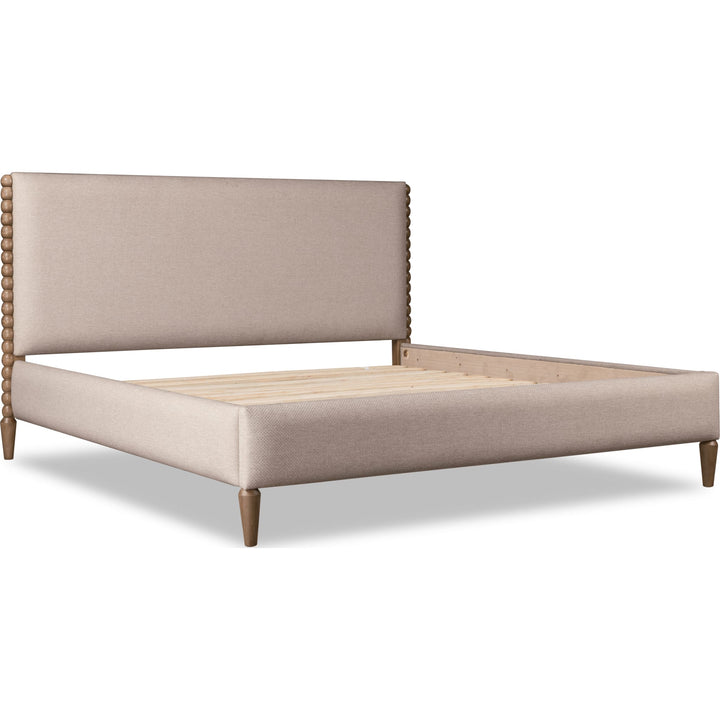 Langley Upholstered Bed — angled view without mattress