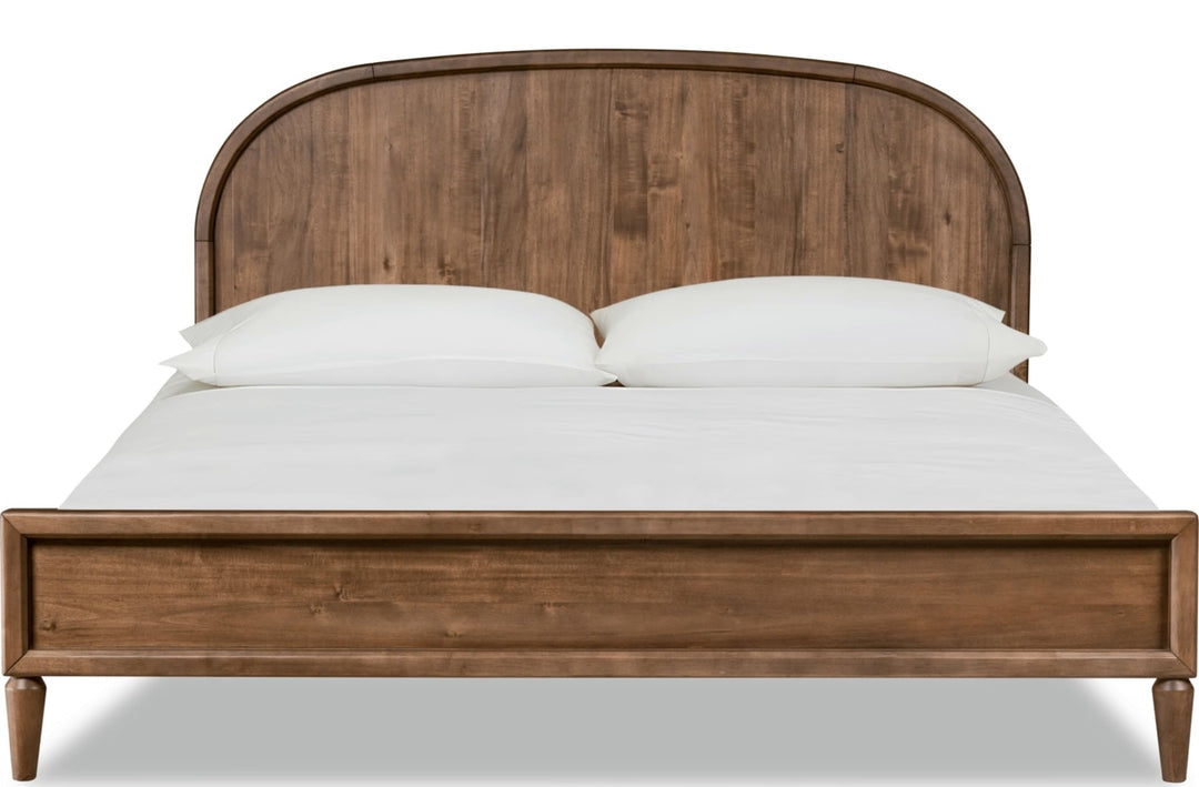 Langley Wood Bed — white background, front view