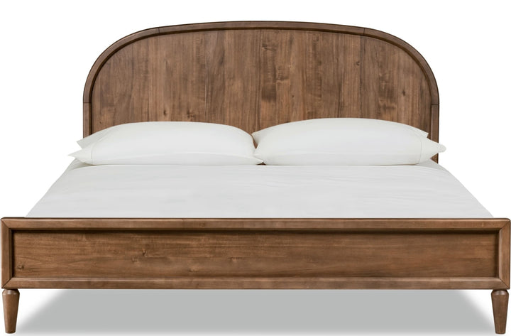 Langley Wood Bed — white background, front view