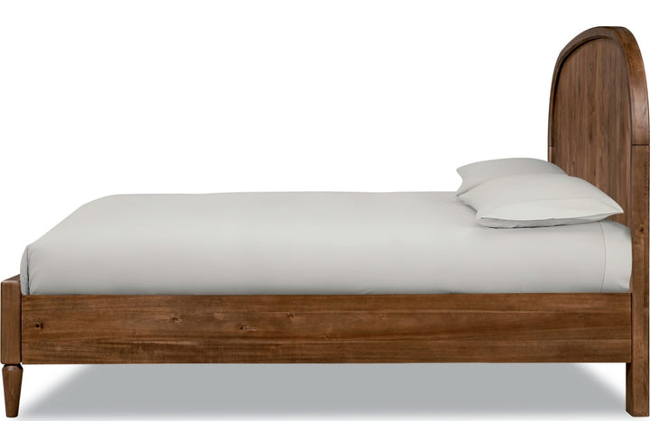 Langley Wood Bed — white background, side profile