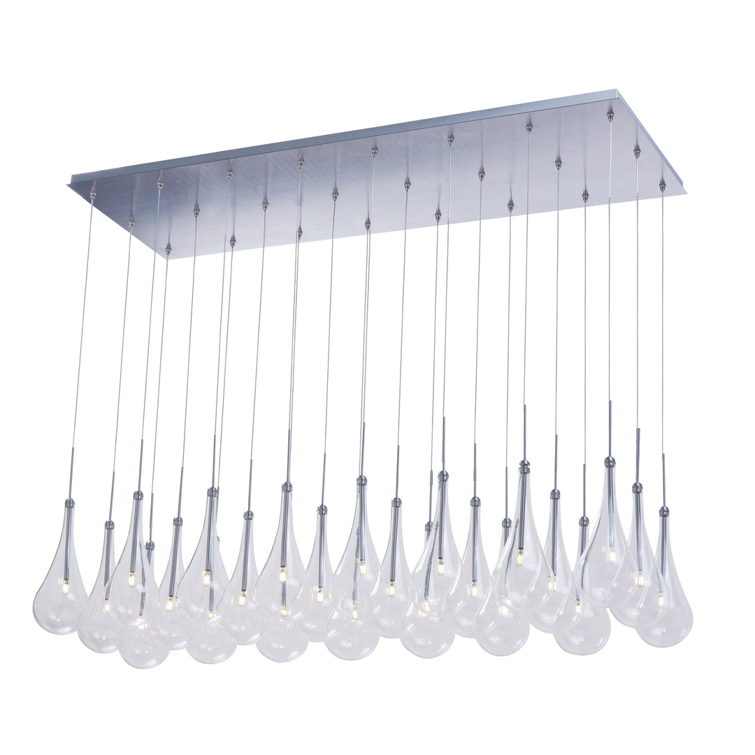 Larmes 24-Light LED Pendant by ET2 Lighting in Polished Chrome, front view