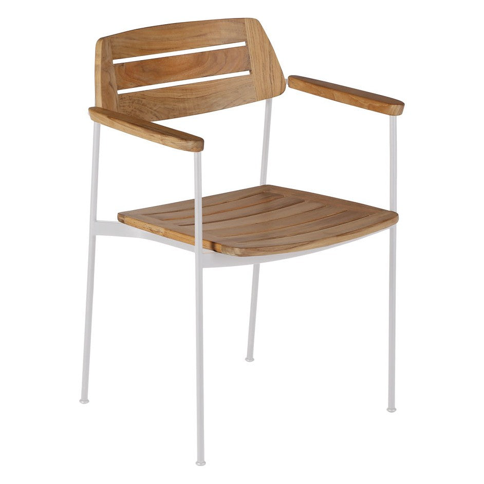 Layout Dining Armchair by Barlow Tyrie – Arctic White, white background