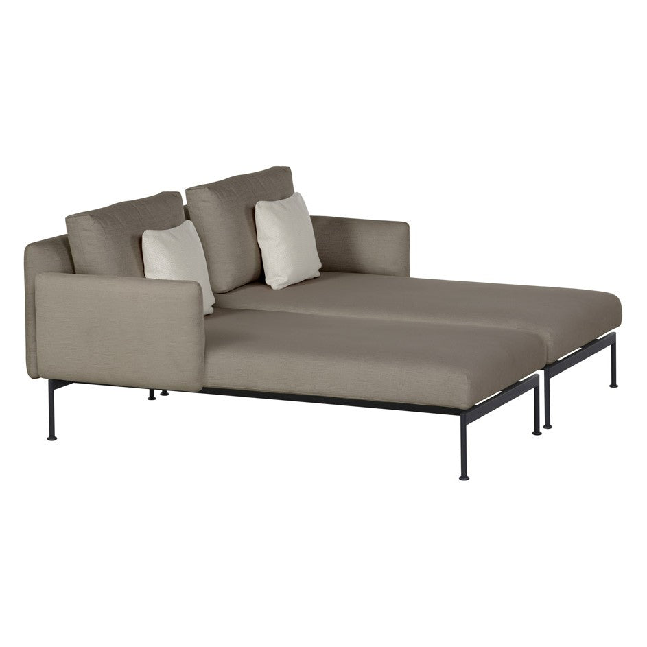 Layout Double Chaise by Barlow Tyrie – Forge Grey