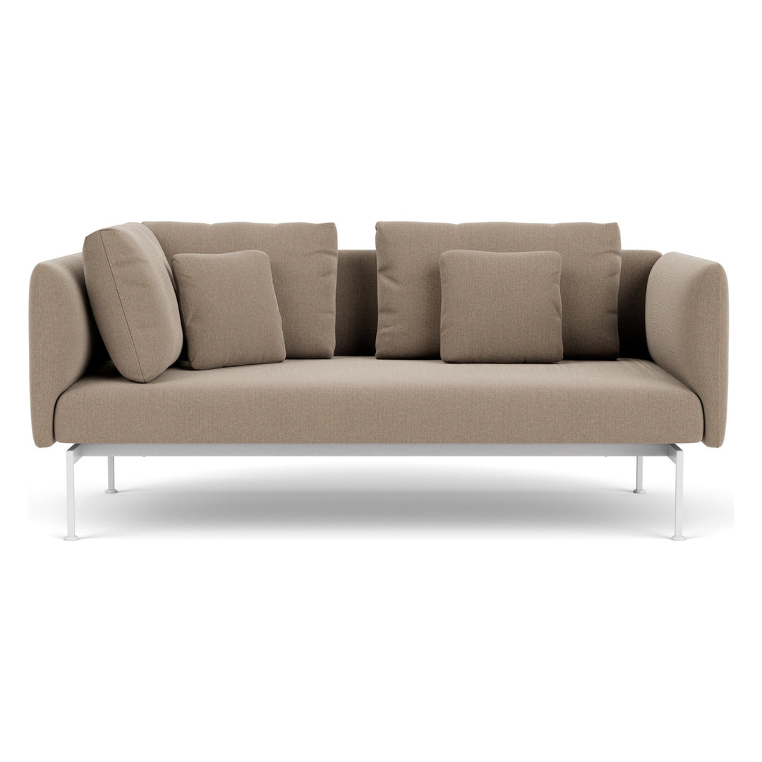 Layout Double Corner Seat – High Arm by Barlow Tyrie – Arctic White, white background