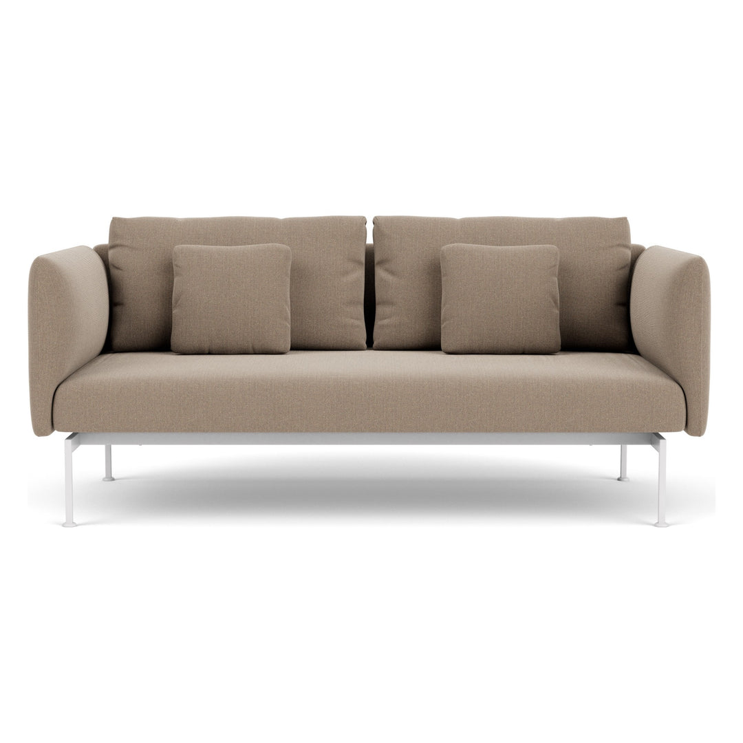 Layout Double Seat – High Arms by Barlow Tyrie – Arctic White, white background