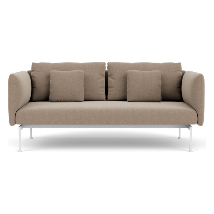 Layout Double Seat – High Arms by Barlow Tyrie – Arctic White, white background