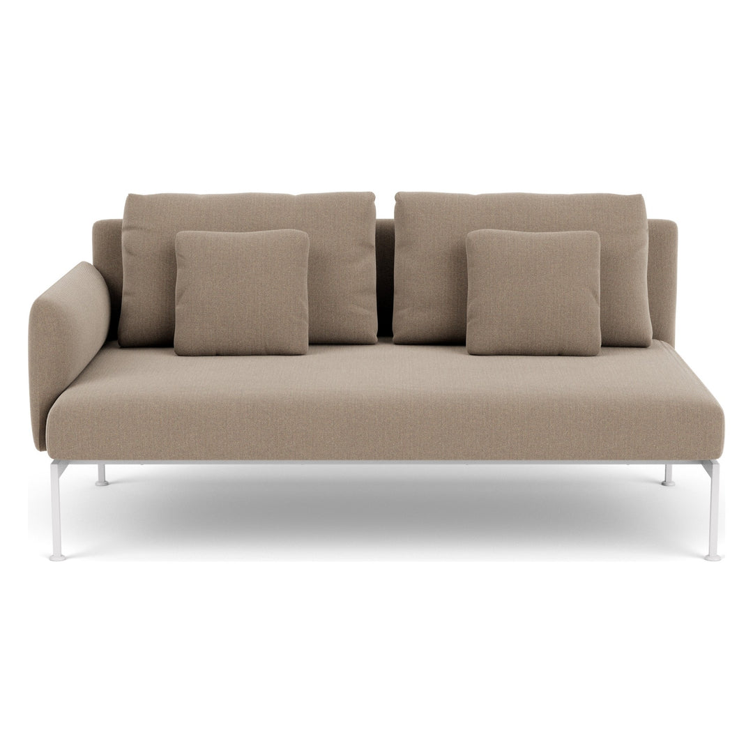 Layout Double Seat – One Arm by Barlow Tyrie – Arctic White, white background