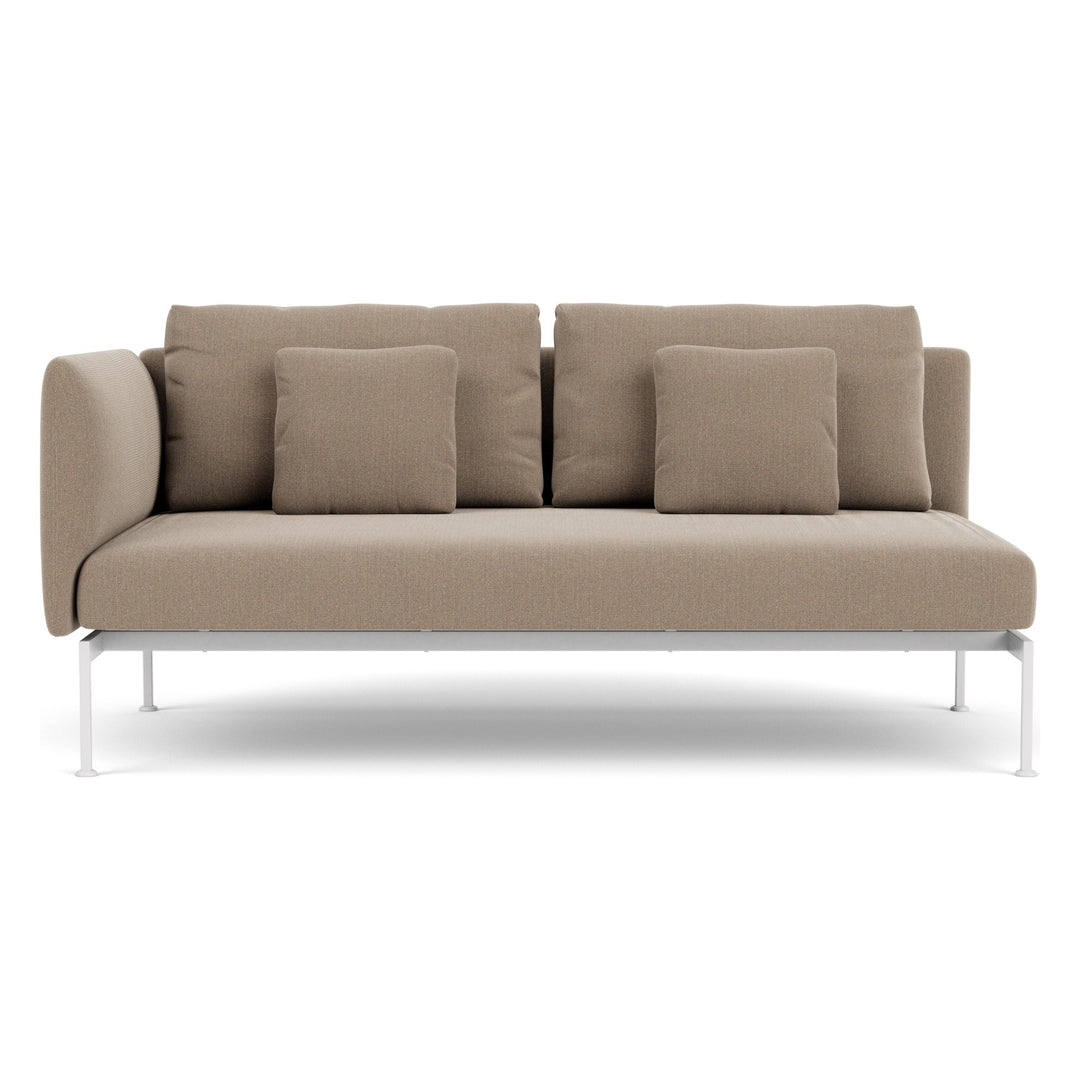 Layout Double Seat – One High Arm by Barlow Tyrie – Arctic White, white background