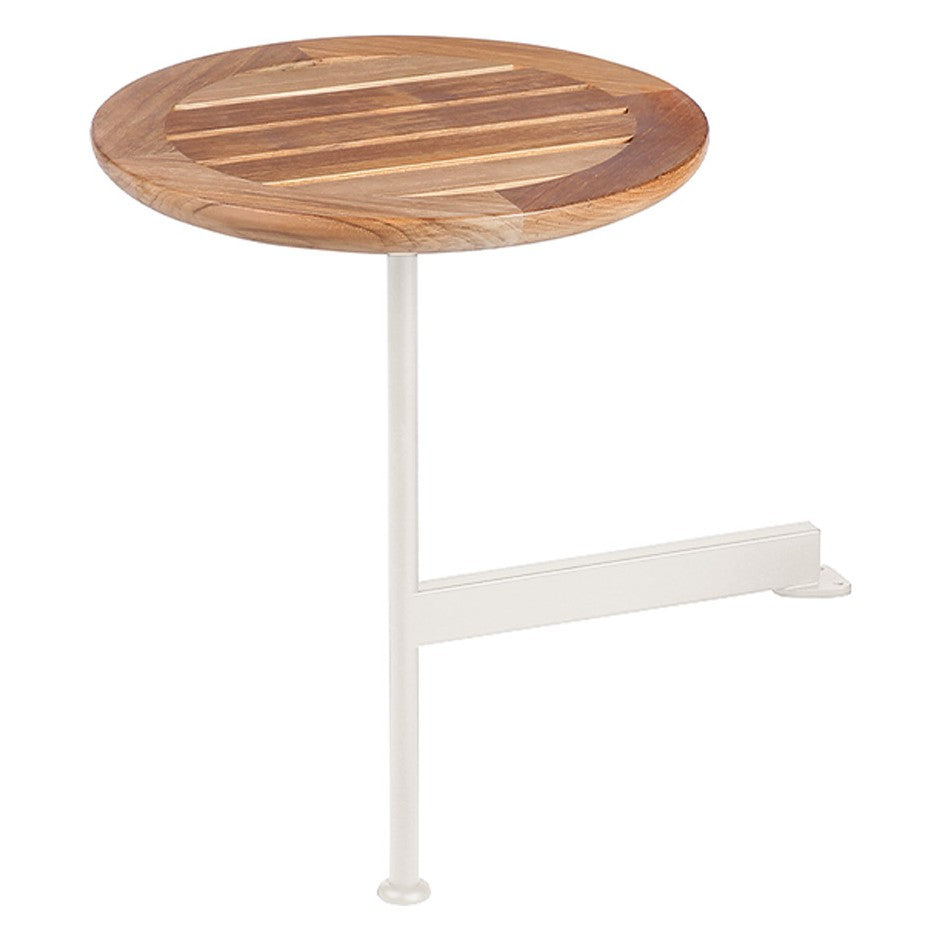 Layout Side Table 40 Round by Barlow Tyrie – Arctic White, white background