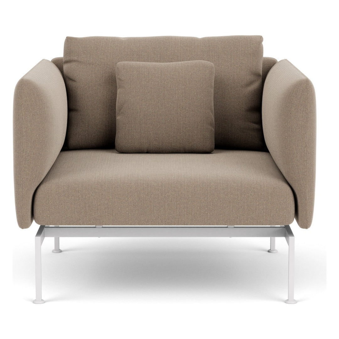 Layout Single Seat – High Arms by Barlow Tyrie – Arctic White, white background