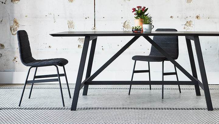 Lecture Upholstered Dining Chairs by Gus Modern lifestyle view