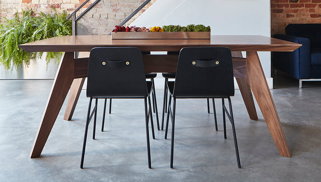 Lecture Dining Chair by Gus Modern in a styled dining space