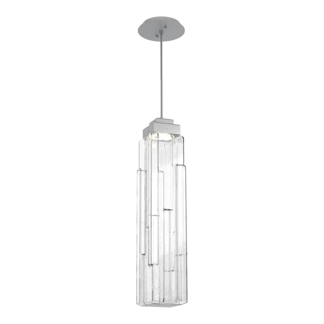Ledgestone Pendant by Hammerton Studio in Classic Silver with Clear Ledgestone glass on adjustable cord