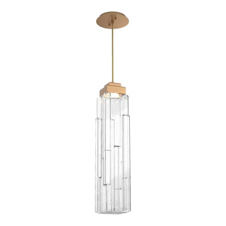 Ledgestone Pendant by Hammerton Studio in Novel Brass with Clear Ledgestone glass on adjustable cord