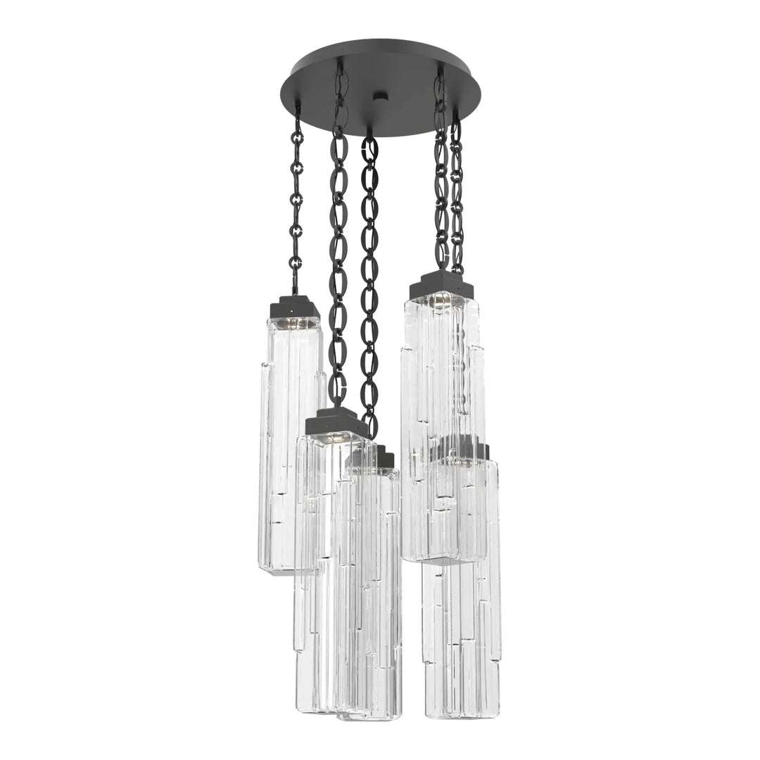 Ledgestone Round Pendant Chandelier by Hammerton Studio on Oval Chain