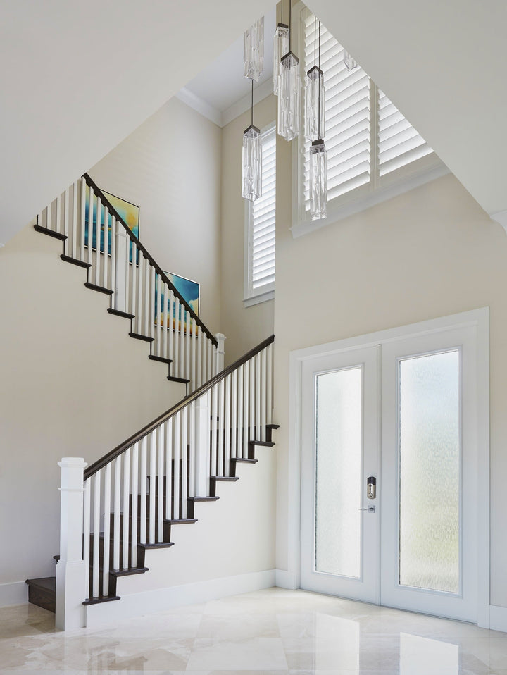 Ledgestone Round Pendant Chandelier by Hammerton Studio in a styled interior