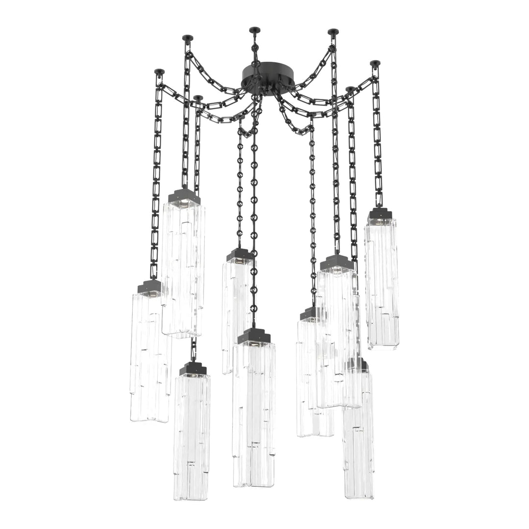 Ledgestone Swag Chandelier by Hammerton Studio on Rectangular Chain