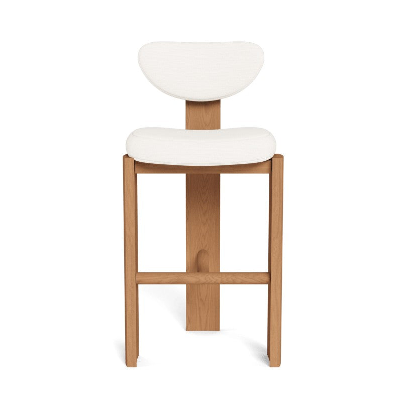 Lennon Upholstered Armless Bar Stool by Harbour in Teak Natural
