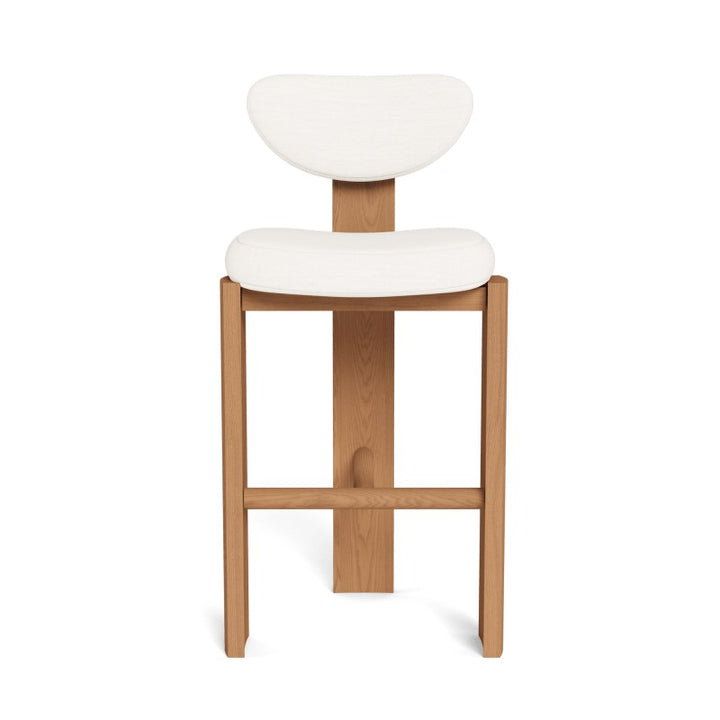 Lennon Upholstered Armless Bar Stool by Harbour in Teak Natural