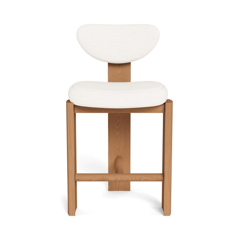 Lennon Upholstered Armless Counter Stool by Harbour in Teak Natural