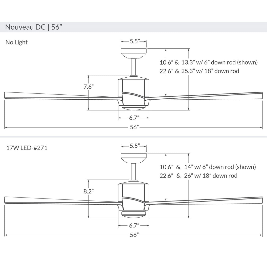 Nouveau DC — line drawing / dimensions
