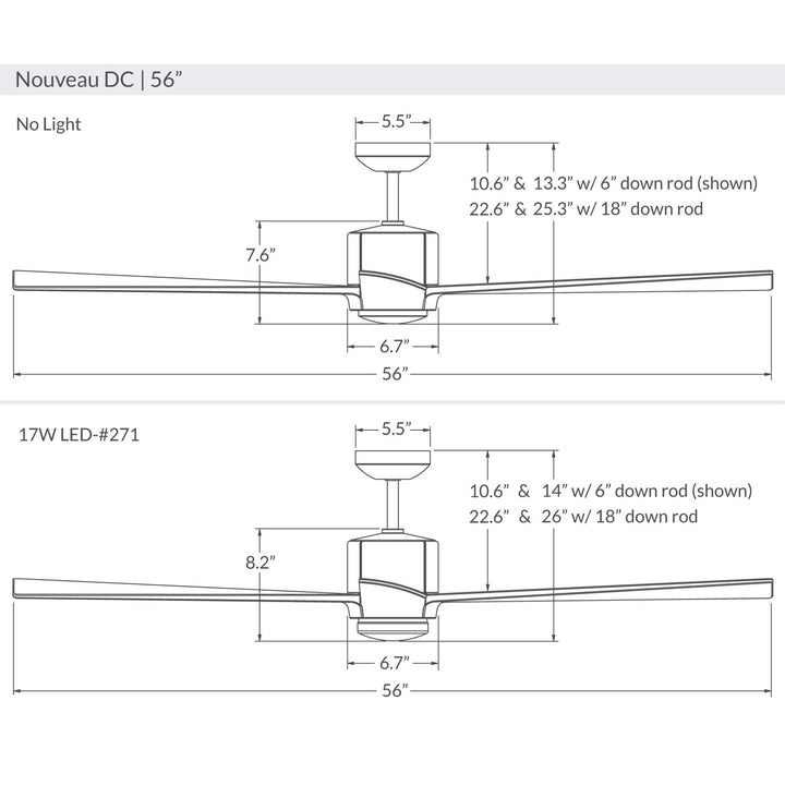 Nouveau DC — line drawing / dimensions
