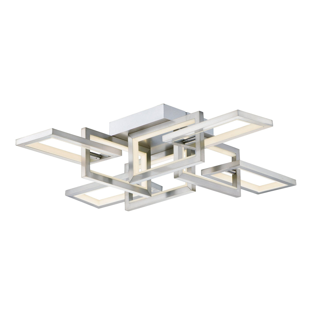 Link LED Flush Mount by ET2 Lighting in Satin Nickel, front view