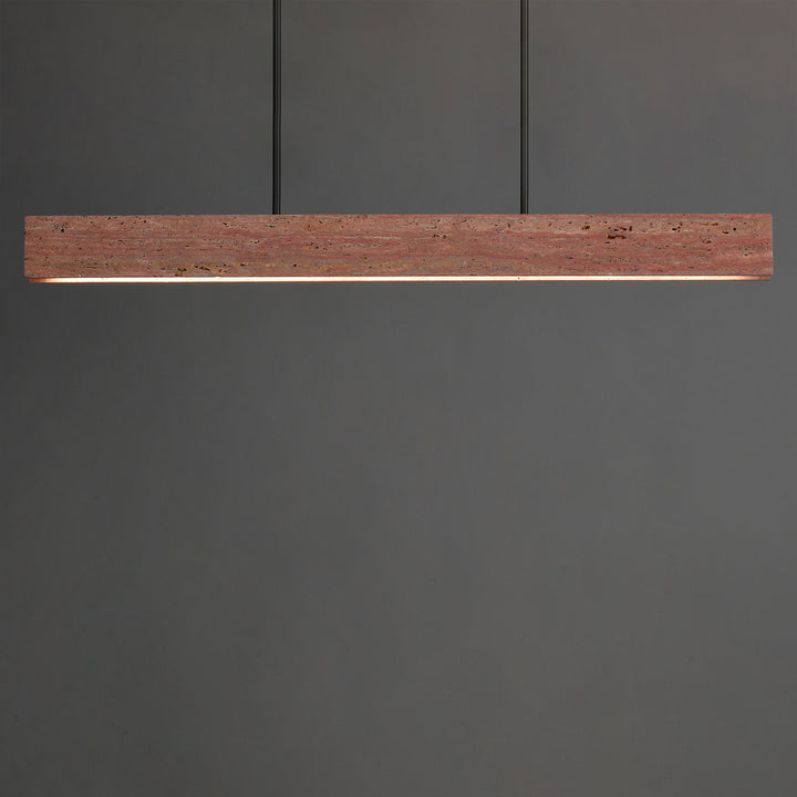 Lintel 47" LED Linear Stone Pendant by ET2 Lighting, styled view 1