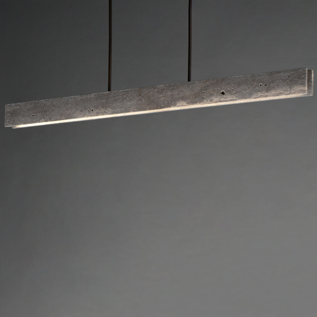 Lintel 59" LED Linear Stone Pendant by ET2 Lighting, styled view 8
